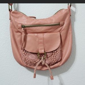 Salmon/ pink cross body purse bag